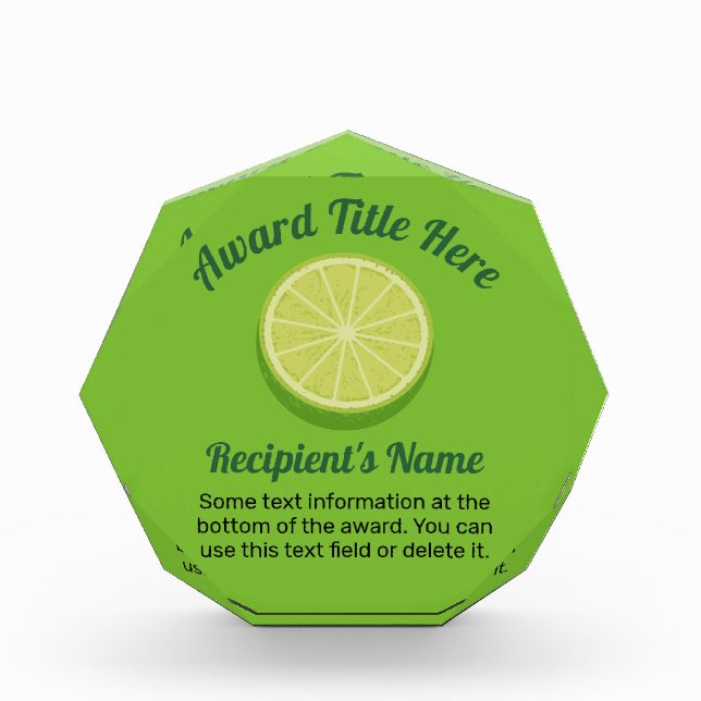 Halve Lime Acrylic Award (Front)