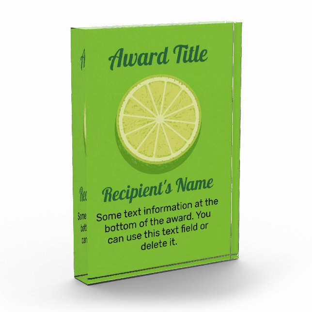 Halve Lime Acrylic Award (Left)