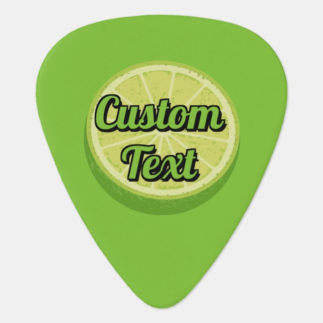 Halve Lime Guitar Pick (Front)