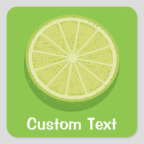 Halve Lime Square Sticker