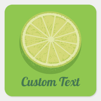 Halve Lime Square Sticker