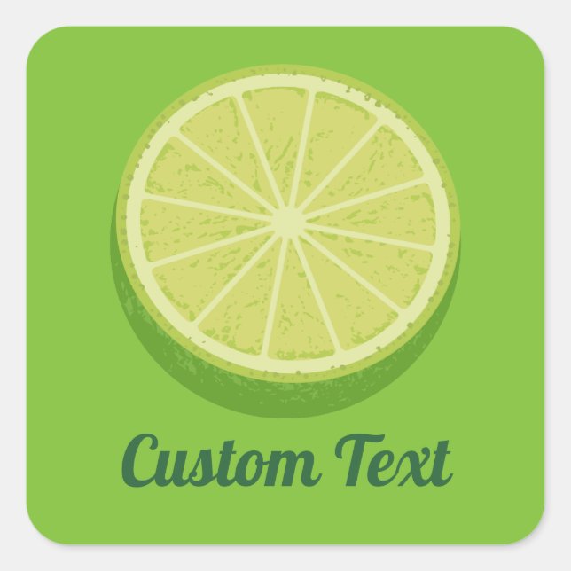 Halve Lime Square Sticker (Front)