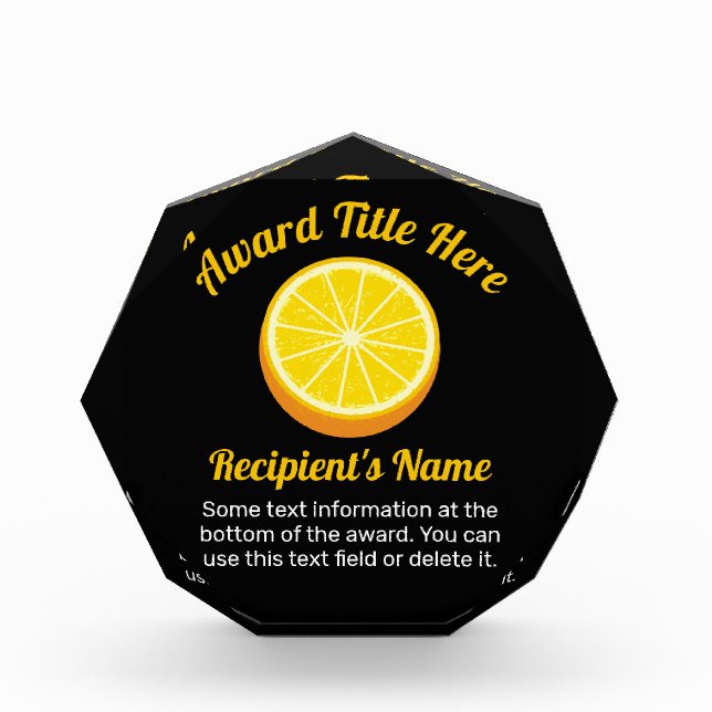 Halve Orange Acrylic Award (Front)