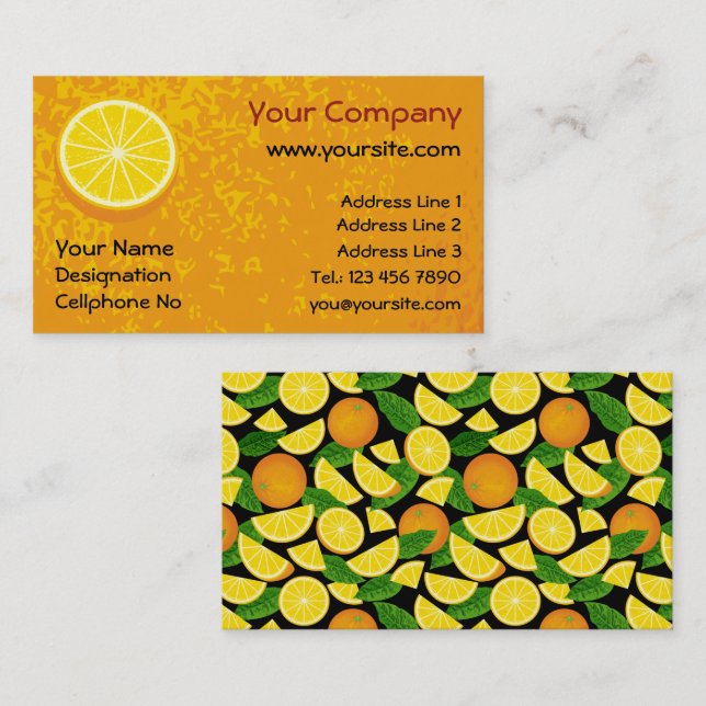 Halve Orange Business Card (Front/Back)