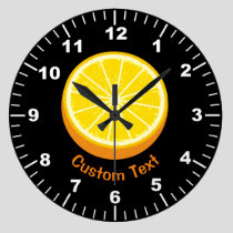 Halve Orange Large Clock