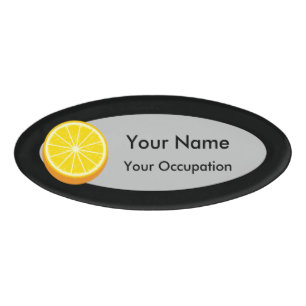 Halve Orange Name Tag