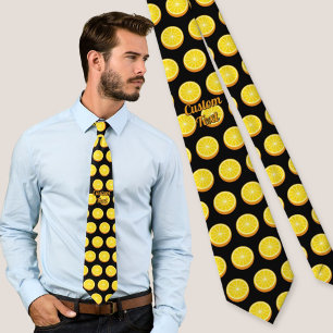 Halve Orange Pattern Neck Tie