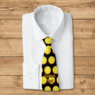 Halve Orange Pattern Neck Tie