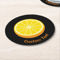 Halve Orange Round Paper Coaster