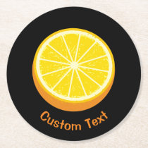 Halve Orange Round Paper Coaster