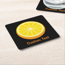 Halve Orange Square Paper Coaster