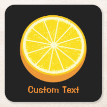 Halve Orange Square Paper Coaster
