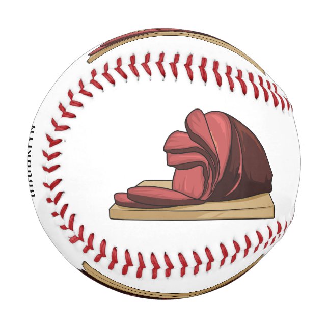 Ham cartoon illustration  baseball (Front Left)