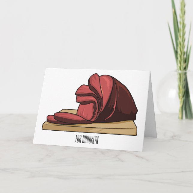 Ham cartoon illustration  card (Front)