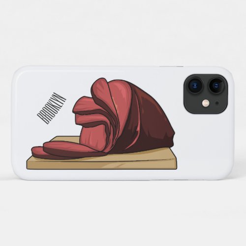 Ham cartoon illustration  iPhone 11 case