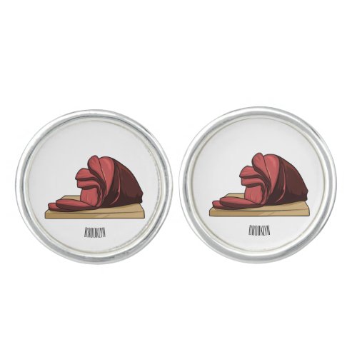 Ham cartoon illustration  cufflinks