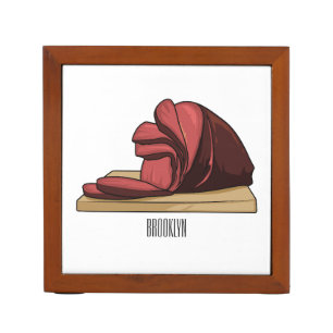 Ham cartoon illustration  desk organizer