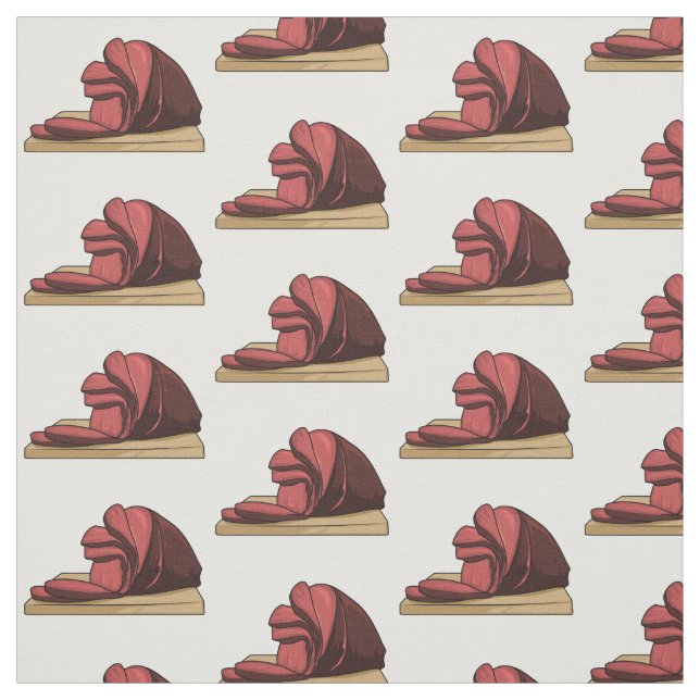 Ham cartoon illustration  fabric (Swatch)