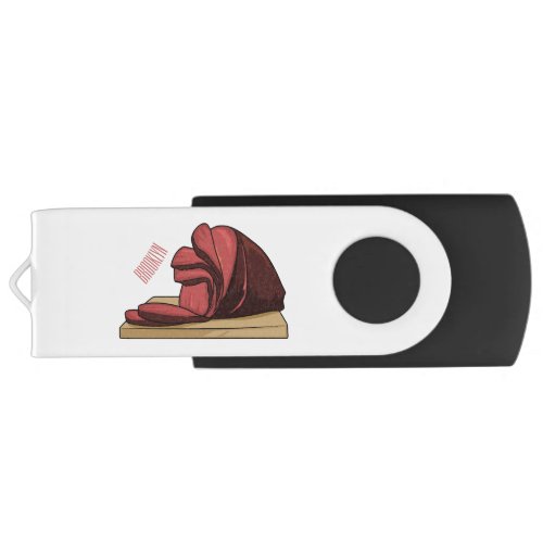 Ham cartoon illustration  flash drive