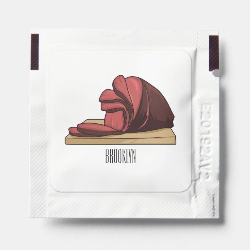 Ham cartoon illustration  hand sanitizer packet