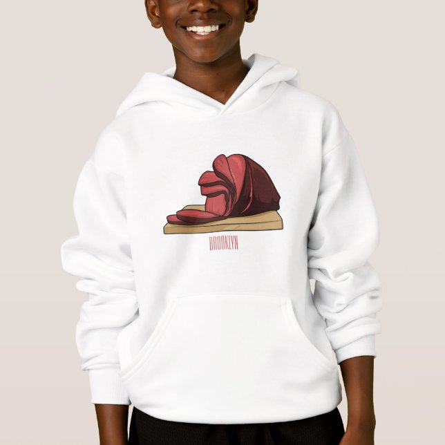Ham cartoon illustration  hoodie (Front)