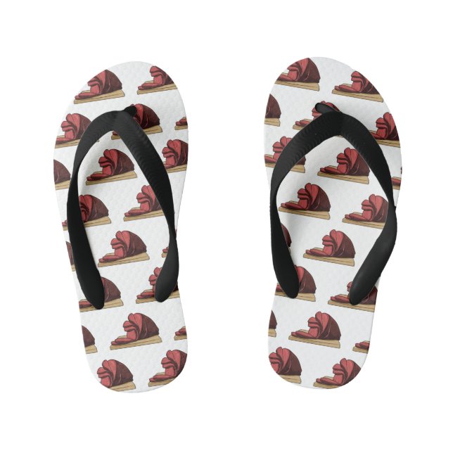 Ham cartoon illustration  kid's flip flops (Footbed)