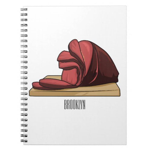Ham cartoon illustration  notebook