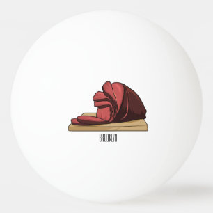 Ham cartoon illustration ping pong ball