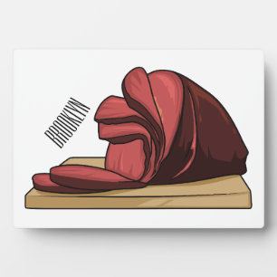 Ham cartoon illustration plaque