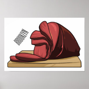 Ham cartoon illustration  poster