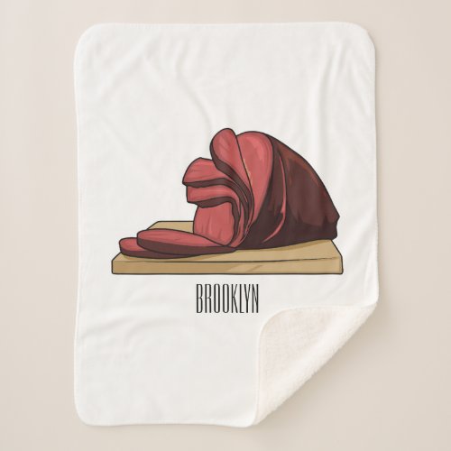 Ham cartoon illustration sherpa blanket