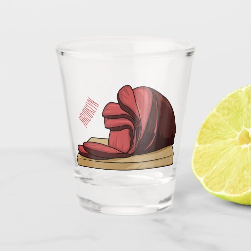 Ham cartoon illustration  shot glass