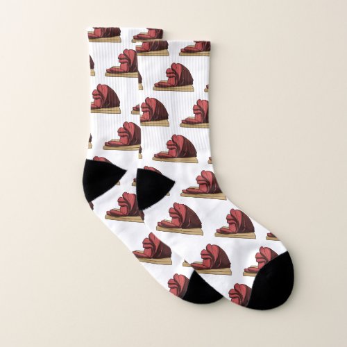 Ham cartoon illustration  socks