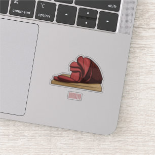 Ham cartoon illustration sticker