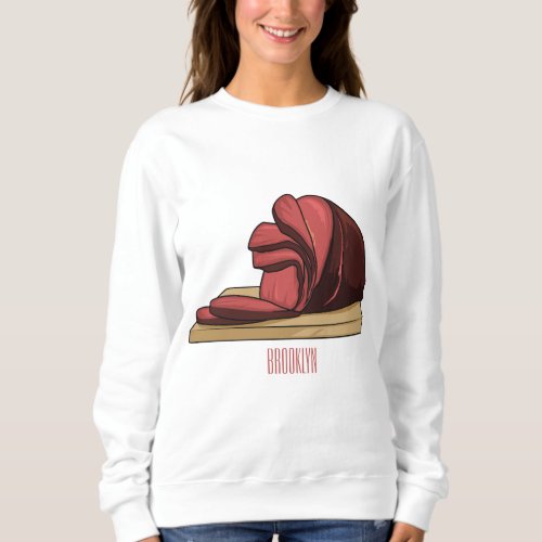 Ham cartoon illustration  sweatshirt