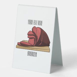 Ham cartoon illustration table tent