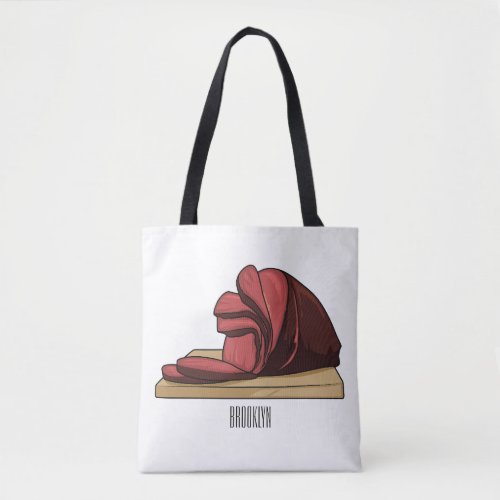 Ham cartoon illustration  tote bag