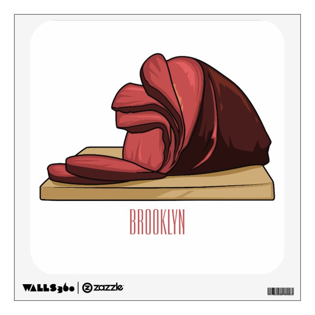 Ham cartoon illustration  wall decal (Front)