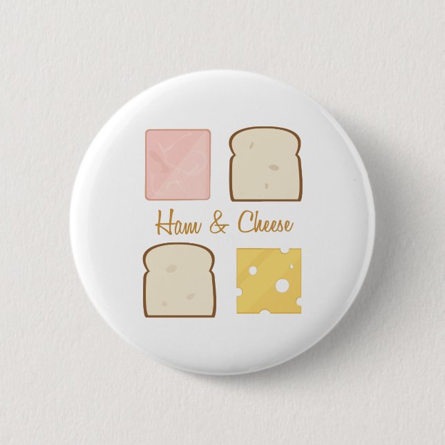 Ham & Cheese Pinback Button (Front)