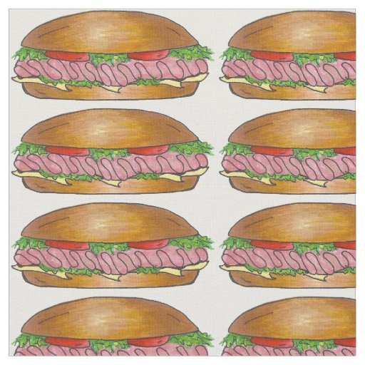 Ham Cheese Sub Hoagie Submarine Sandwich Fabric