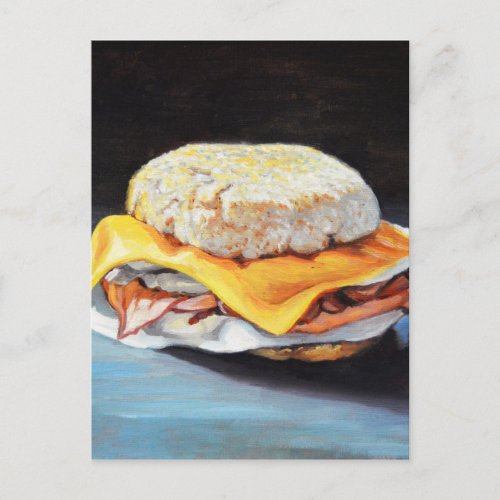 Ham Egg and Cheese English Muffin Postcard