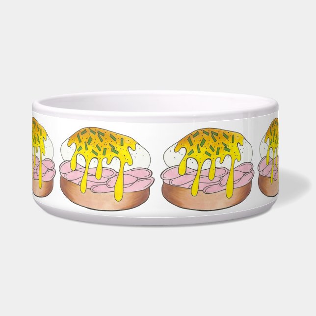 Ham Eggs Benedict Breakfast Brunch Food Foodie Bowl (Front)