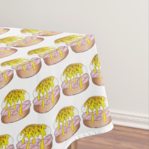 Ham Eggs Benedict Breakfast Brunch Food Foodie Tablecloth