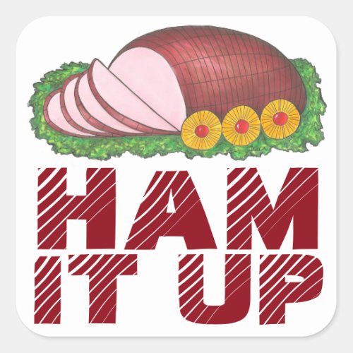 HAM IT UP Funny Holiday Foodie Christmas Stickers