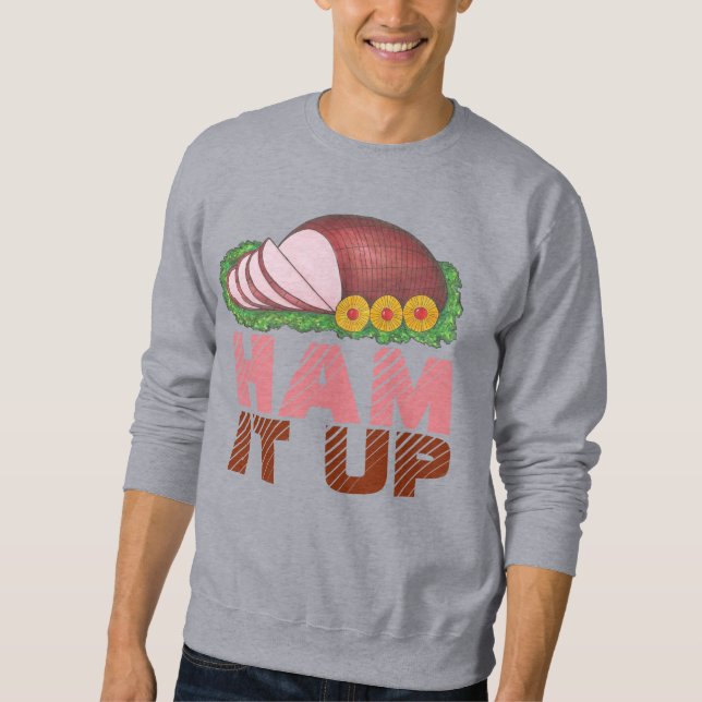 HAM IT UP Holiday Ham Ugly Christmas Sweater (Front)