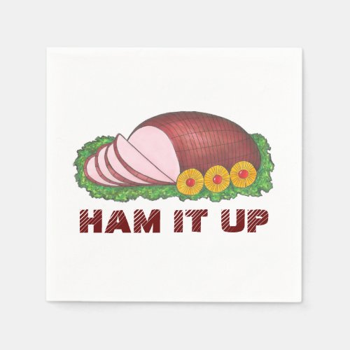 HAM IT UP Holiday Hams Christmas Dinner Napkins