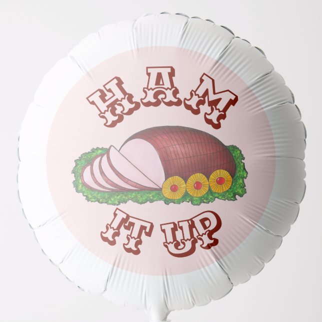 Ham It Up Pink Glazed Easter Christmas Holiday Balloon (Front)