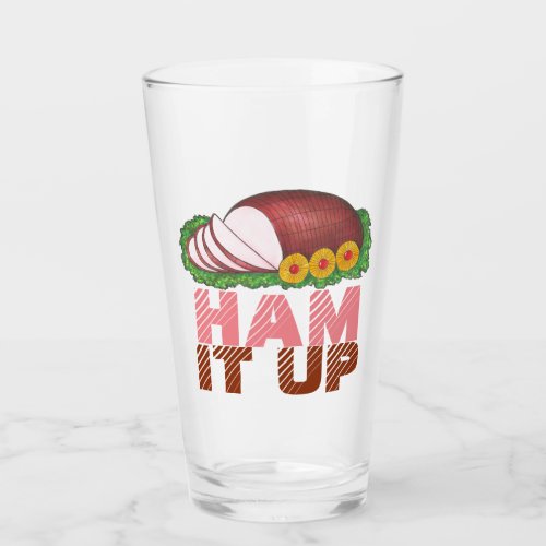 Ham It Up Pink Glazed Holiday Easter Dinner Glass