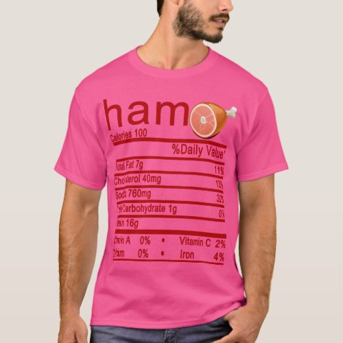 ham Nutrition Facts Funny Thanksgiving T_Shirt