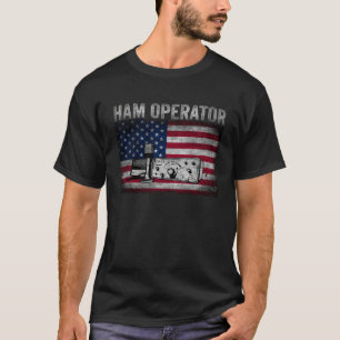 Ham Operator US Flag Vintage America Radio T-Shirt